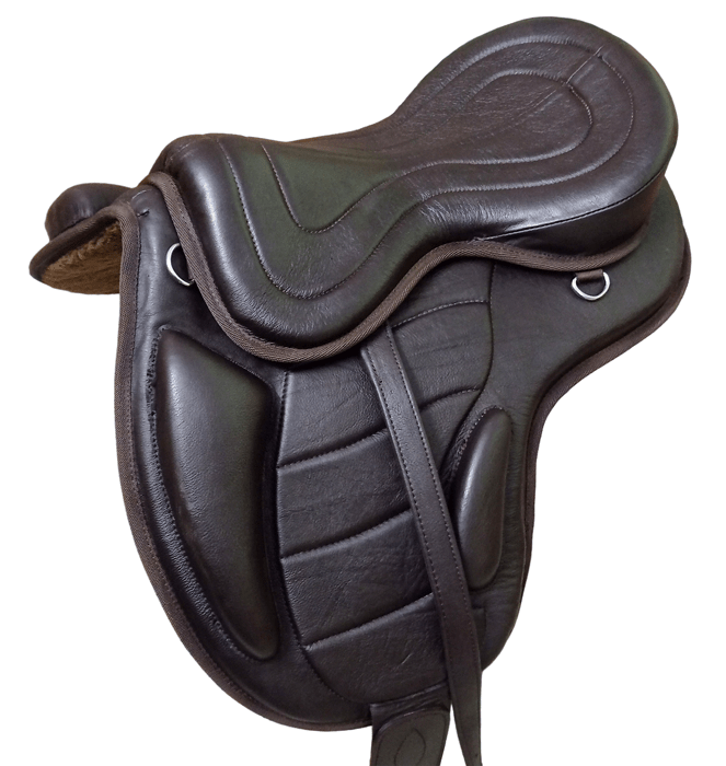 Freemax Treeless Brown Leather Horse Saddle, Size 13"