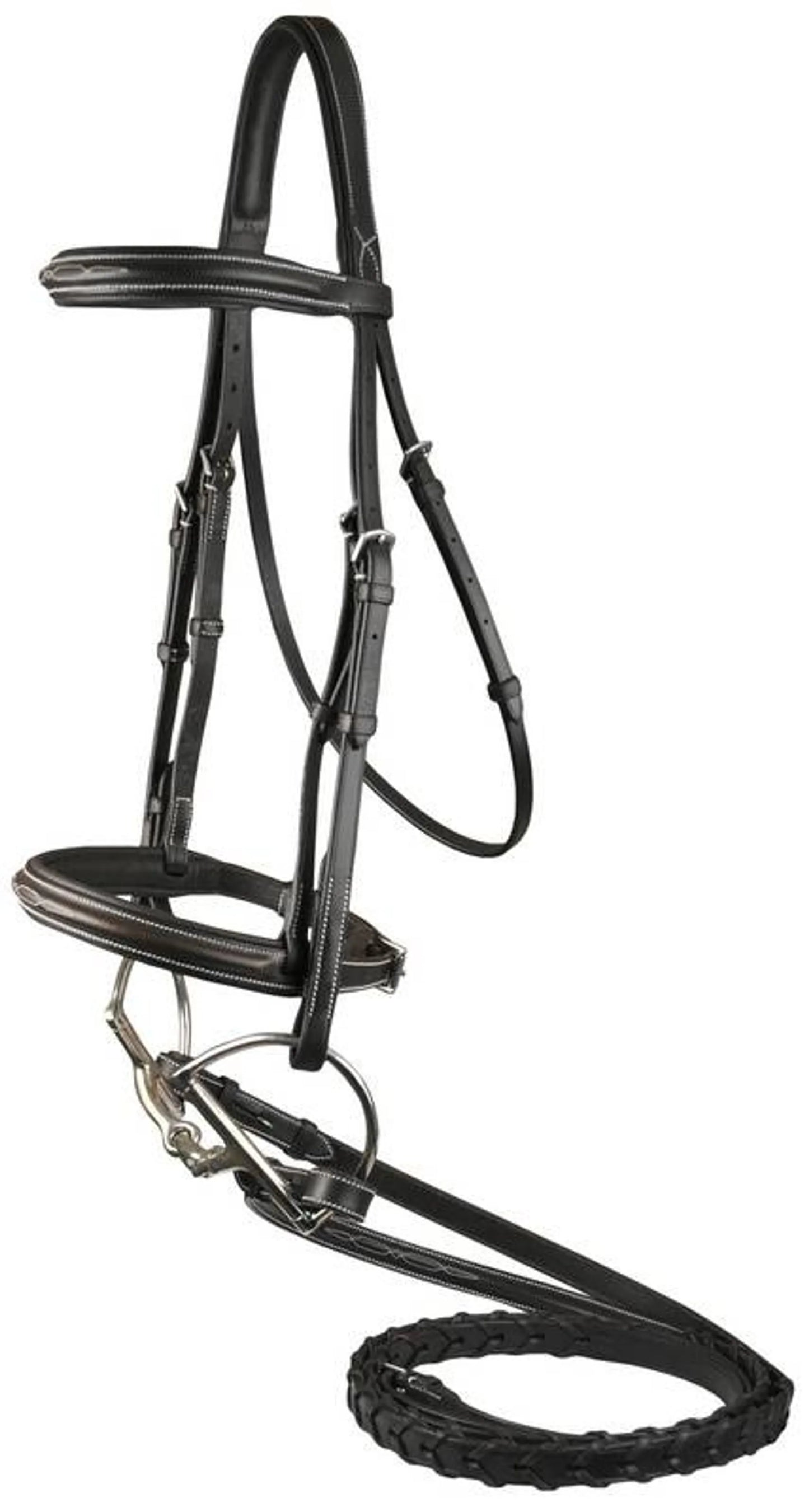 Da Vinci Fancy Raised Padded Comfort Crown Bridle with Fancy Raised Laced Reins