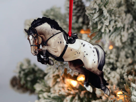 Bay Appaloosa Hunter Jumper Equine Jumping Horse Ornament - Decorative