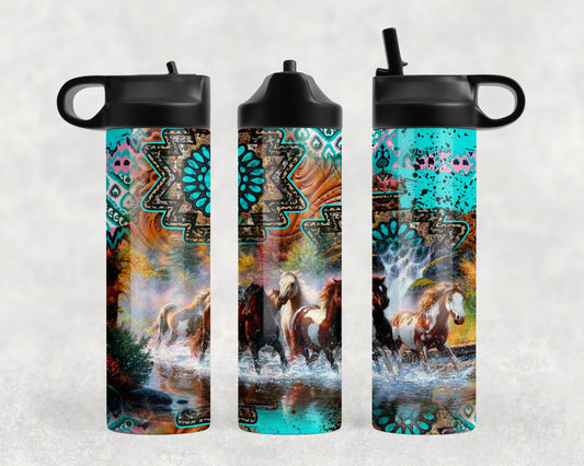 Horses Steel Water Bottle