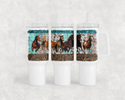 Horses Steel Water Bottle