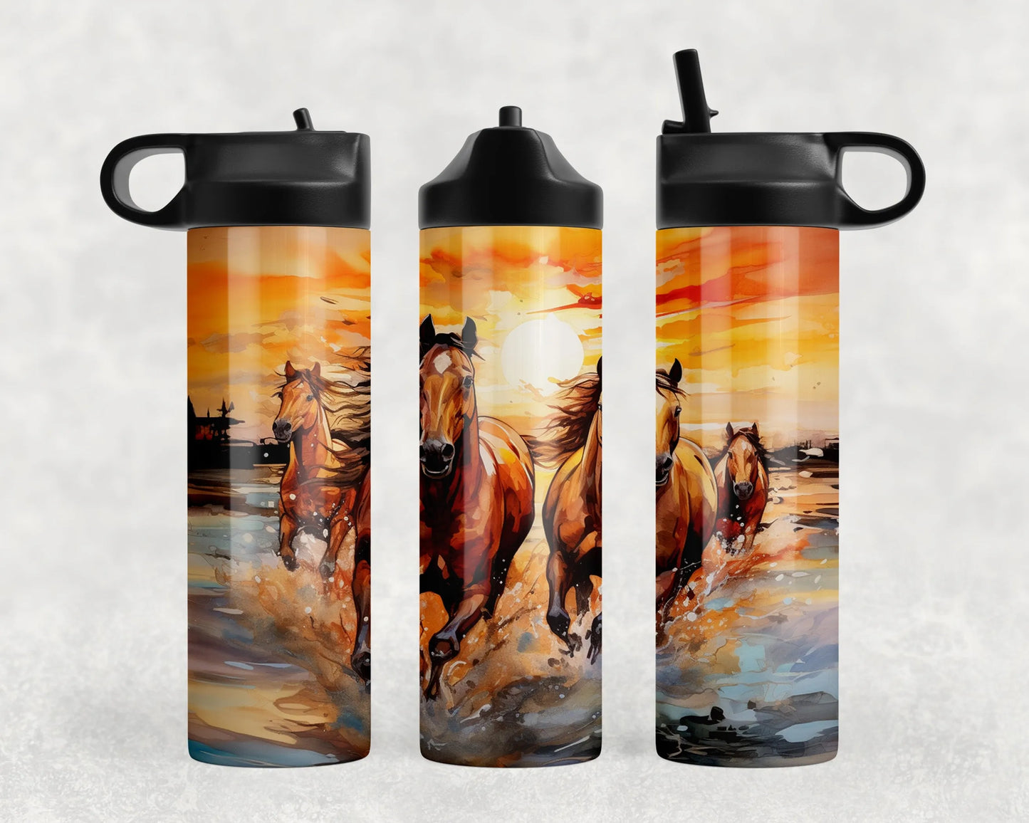 Horses Steel Water Bottle