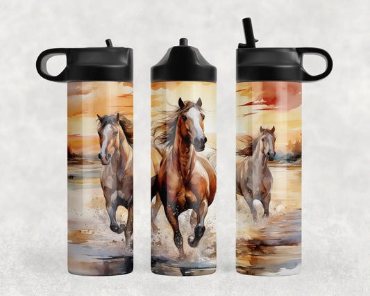 Horses Steel Water Bottle