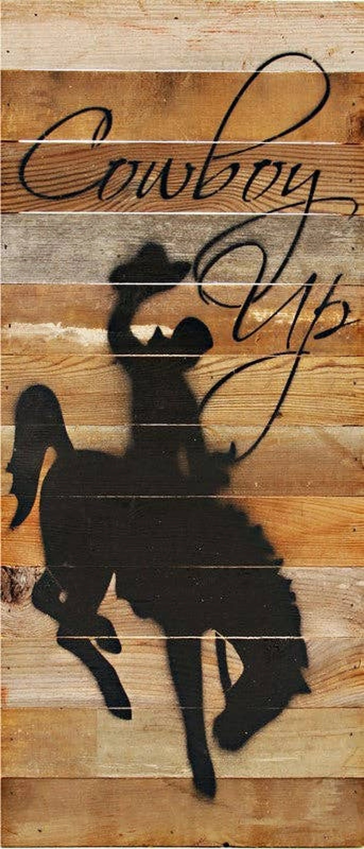 COWBOY UP (cowboy/horse image)... Wall Sign