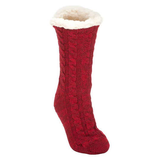 Burgundy Simply Knit Indoor Slipper Socks