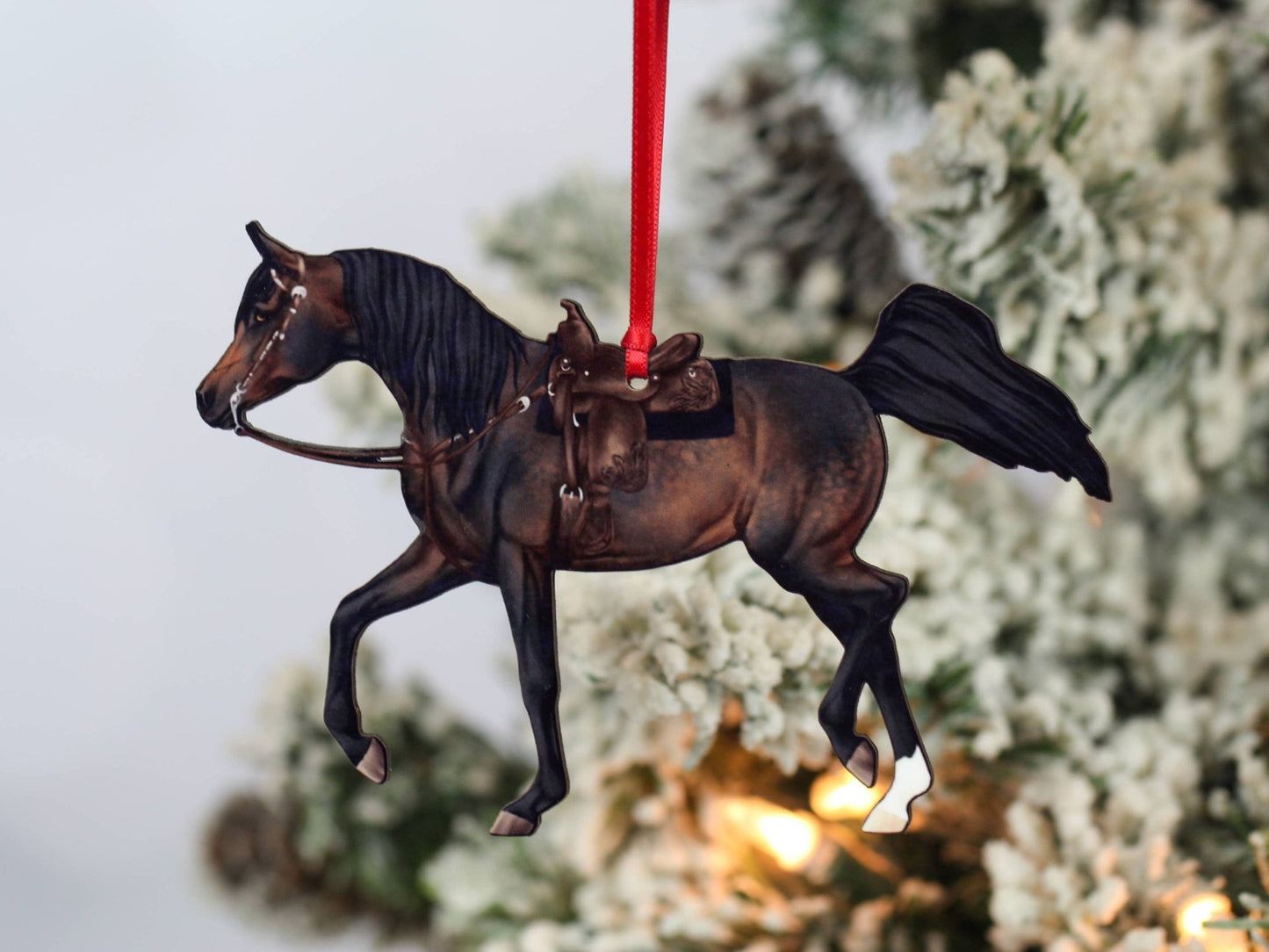 Arabian Horse Ornament - Seal Bay Western Riding Horse for Equestrian