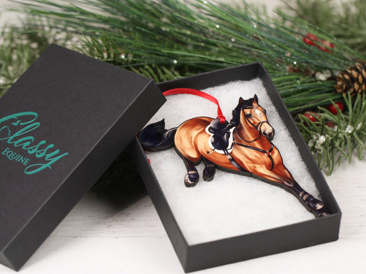 Bay Hunter Equestrian Decor Jumping Horse Ornaments