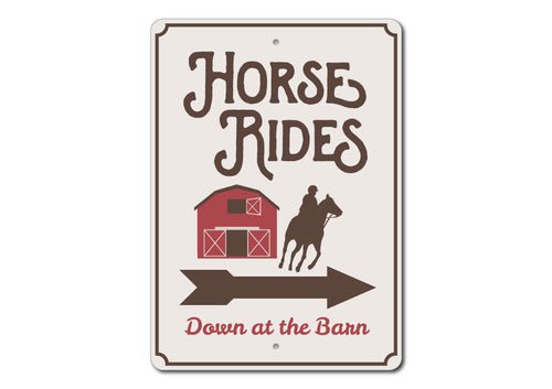 "Horse Rides at the Barn" Sign