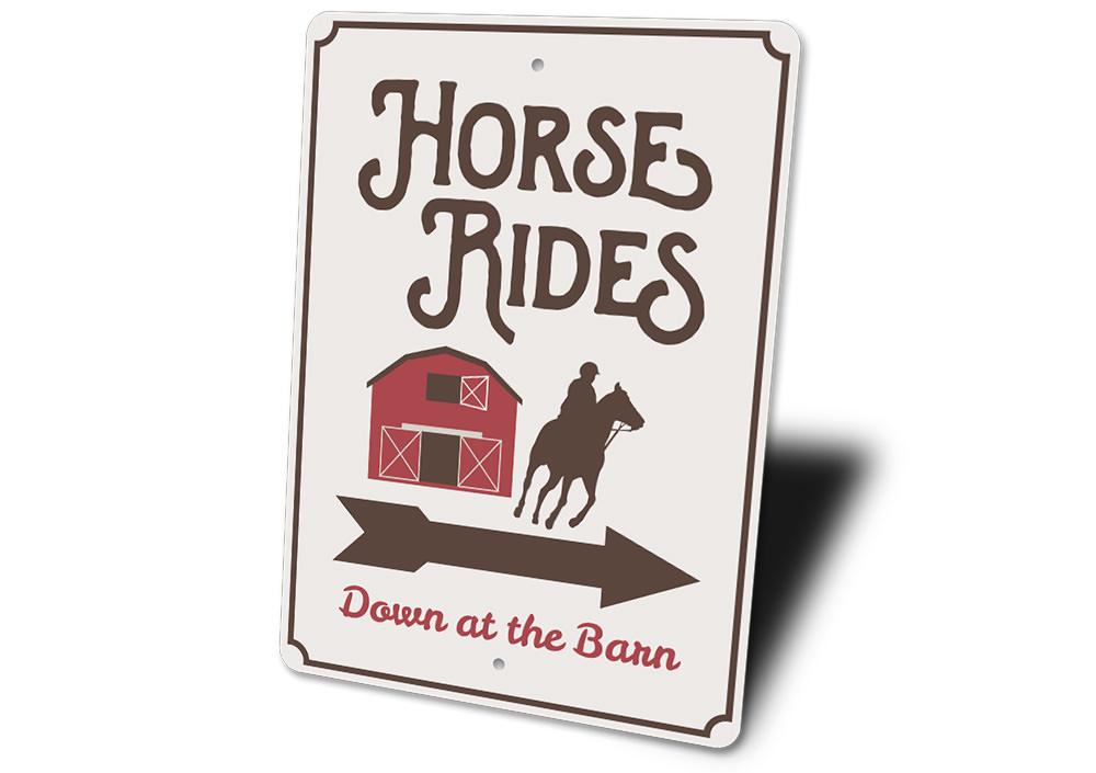 "Horse Rides at the Barn" Sign