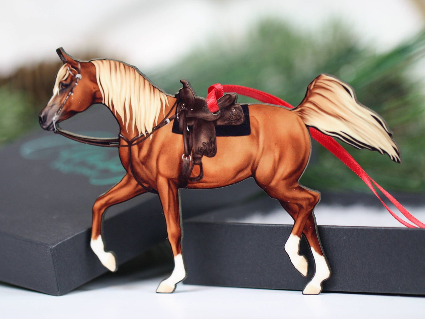 Arabian Horse Ornament - Flaxen Chestnut Western Horse Art -