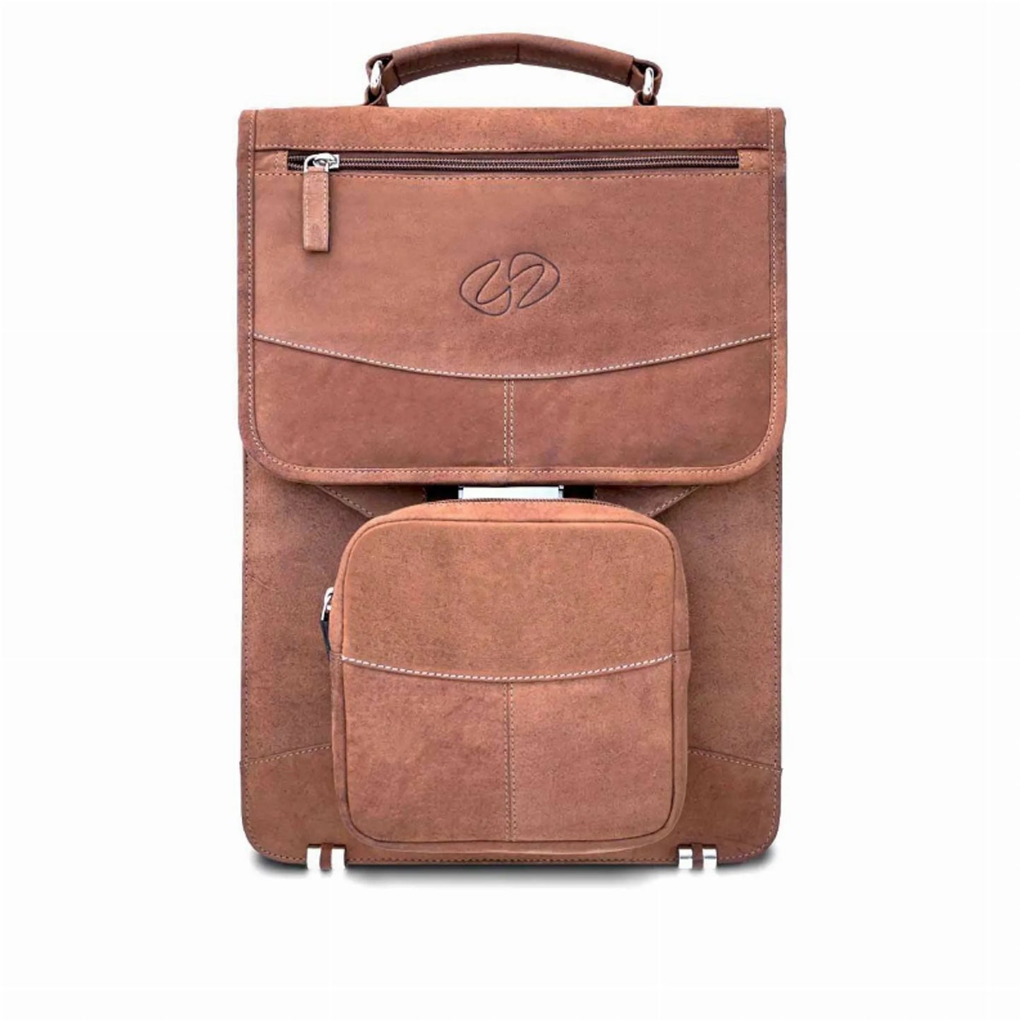 MacCase Premium Leather Vertical BriefCase Backpack