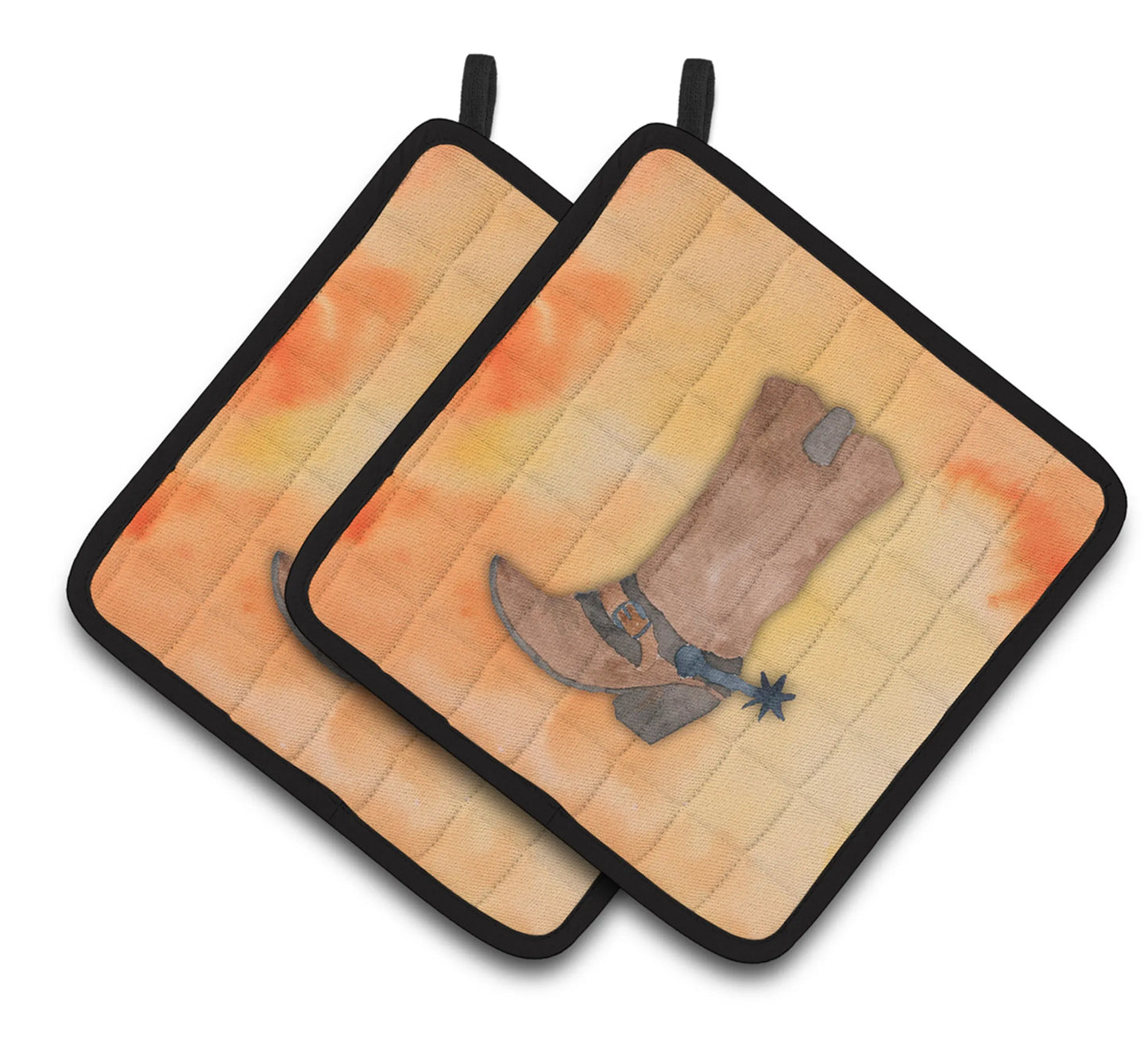 Western Watercolor Pair of Pot Holders