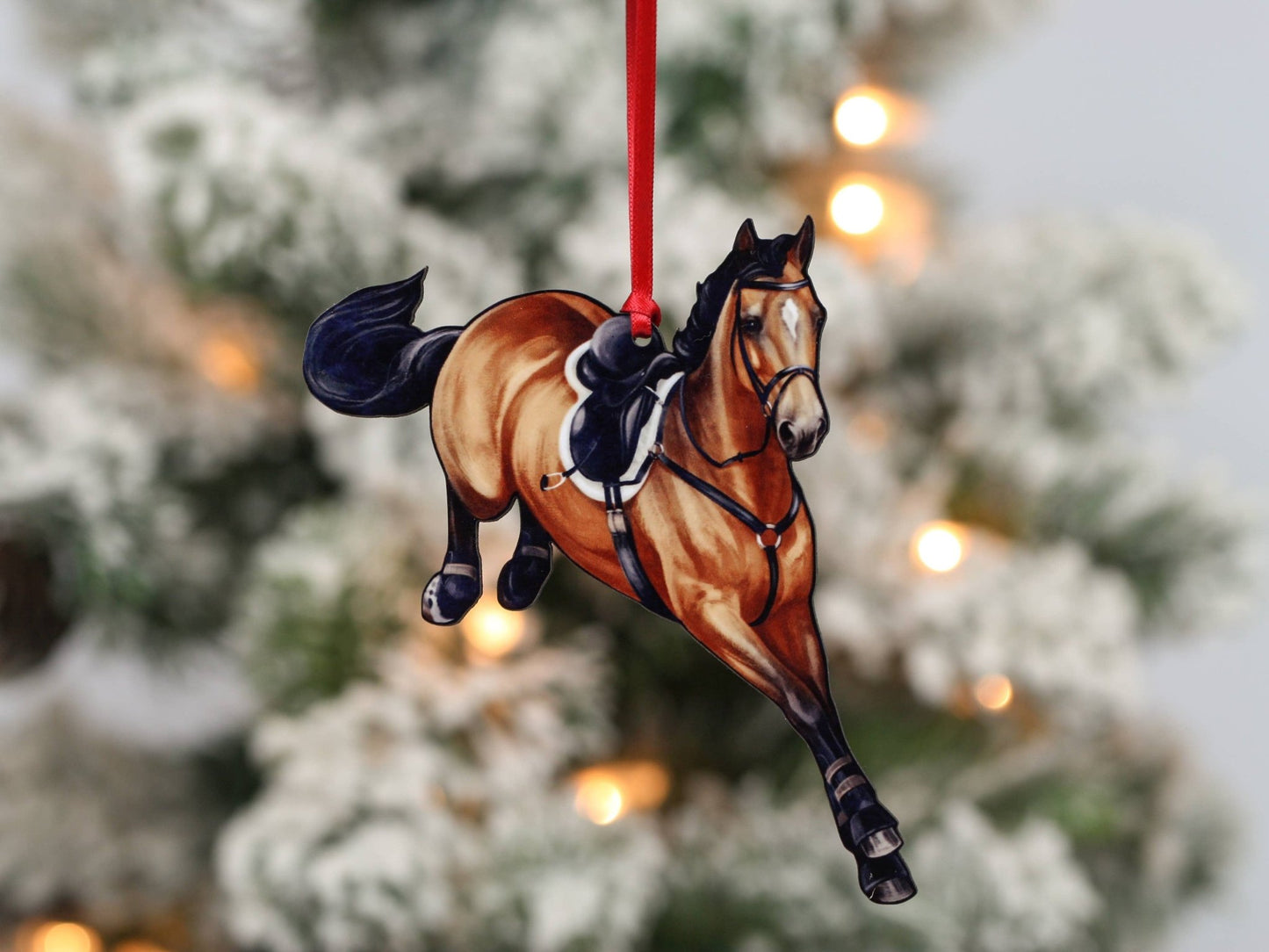 Bay Hunter Equestrian Decor Jumping Horse Ornaments