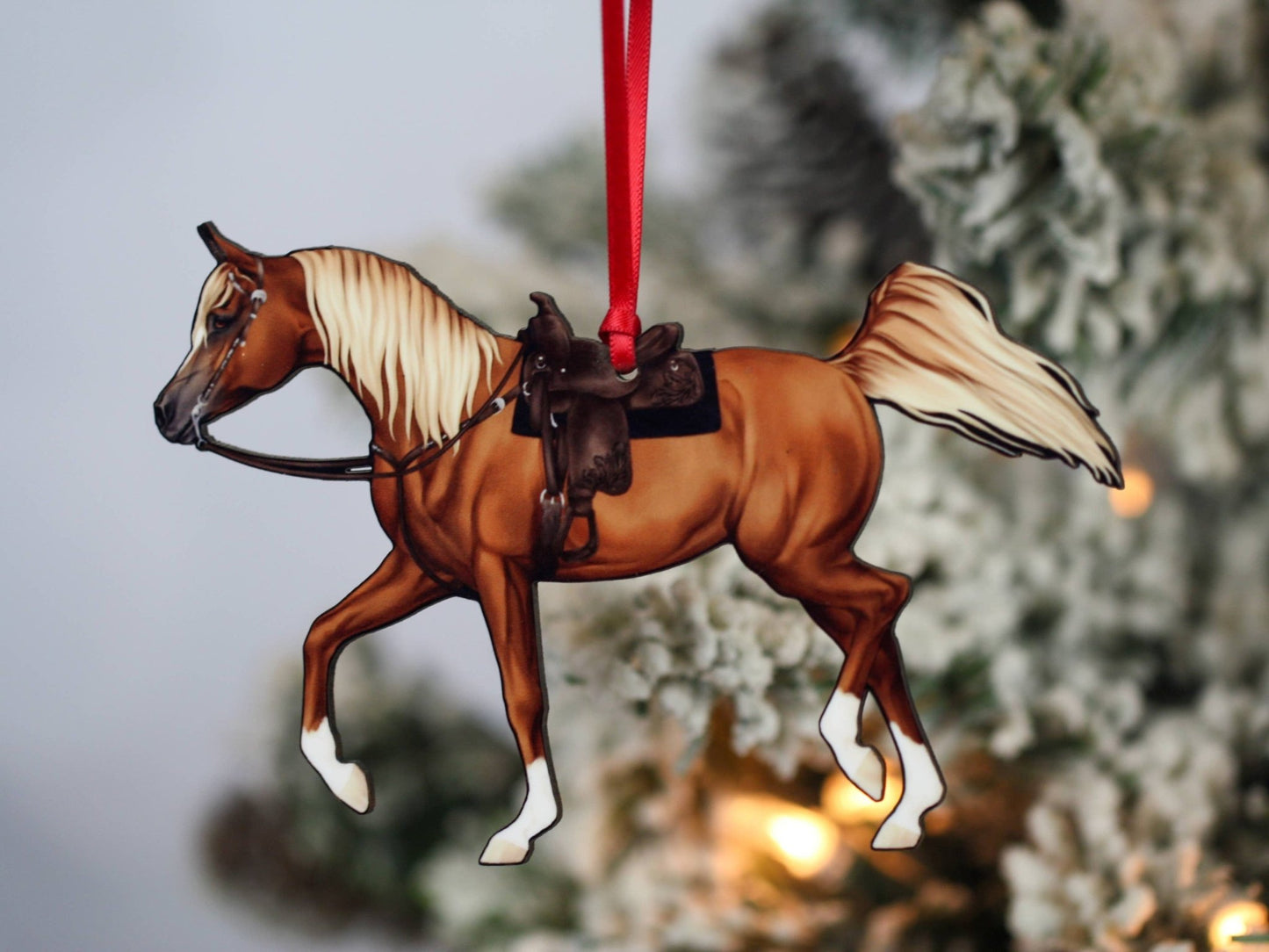 Arabian Horse Ornament - Flaxen Chestnut Western Horse Art -