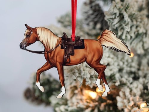 Arabian Horse Ornament - Flaxen Chestnut Western Horse Art -