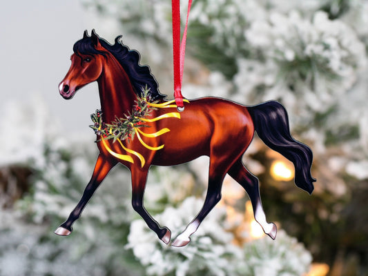 Bay Arabian Horse Christmas Ornament