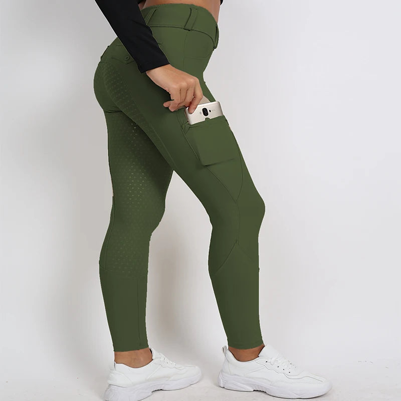 Full Seat Silicone Jodhpur Leggings Pants, Women