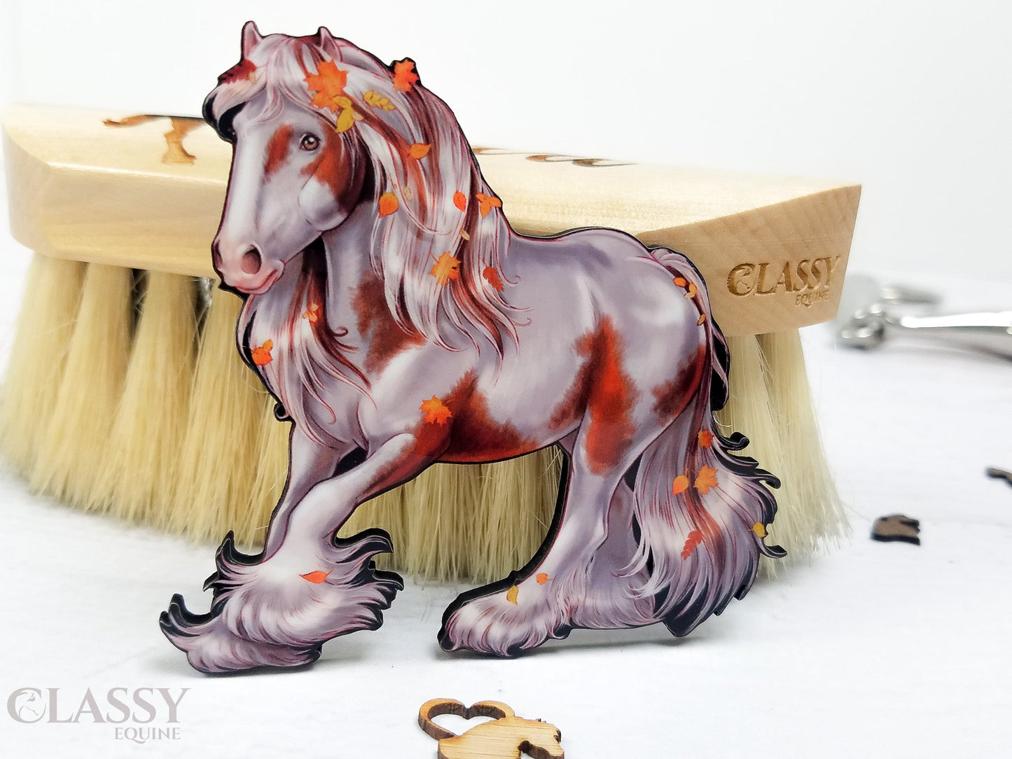 Autumn Chestnut and White Tobiano Gypsy Horse Ornament