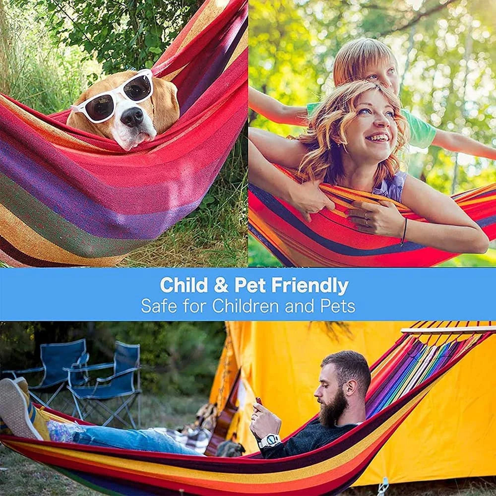 Camping hammocks - Portable hammocks Single or double hammocks Outdoor and indoor camping accessories with slings and hooks