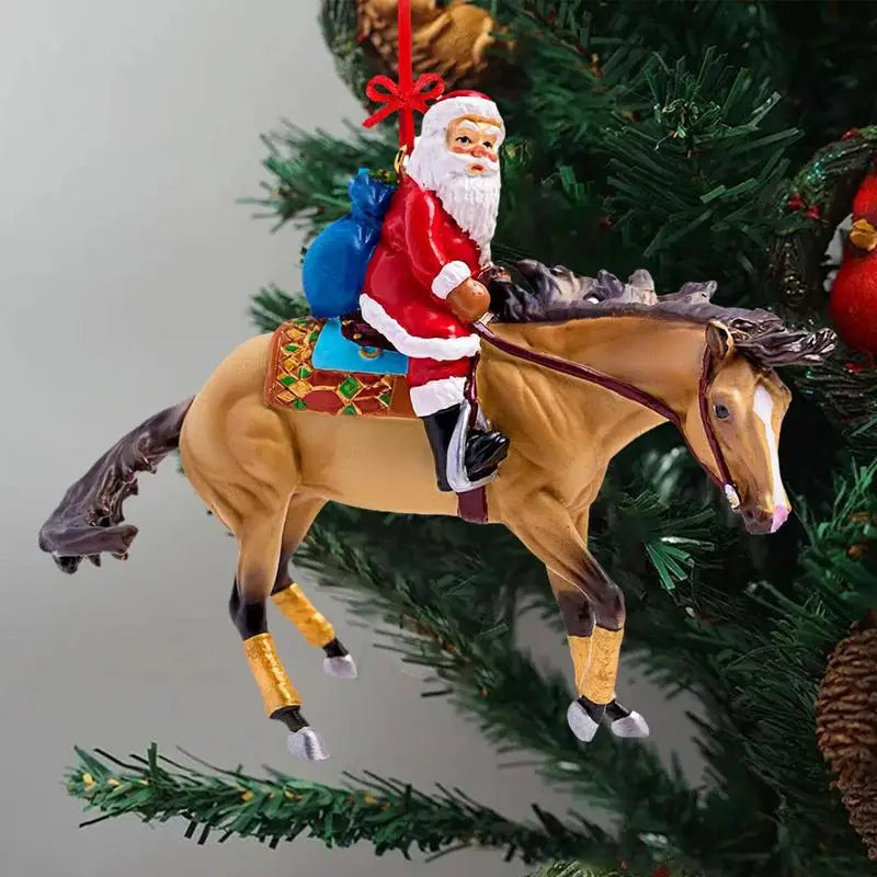 Acrylic Christmas Horse Ornament Flat Hanging Pendant