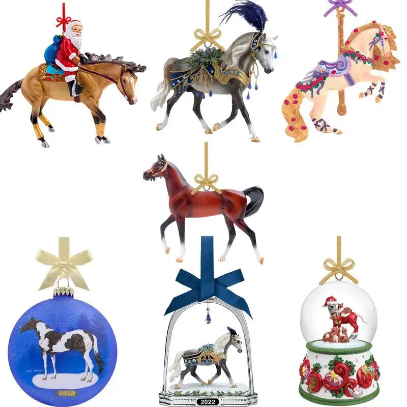 Acrylic Christmas Horse Ornament Flat Hanging Pendant