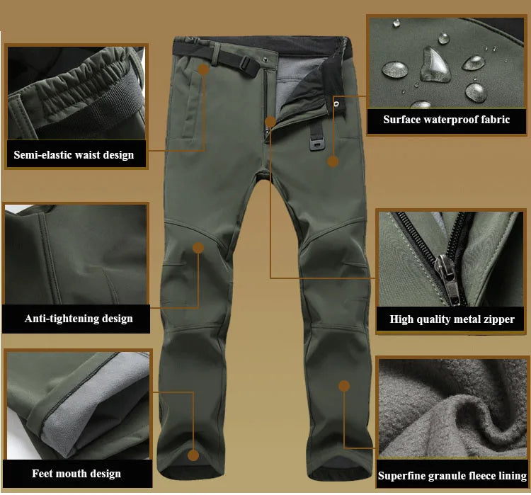 Winter Hiking Soft Shell Pants; Men's