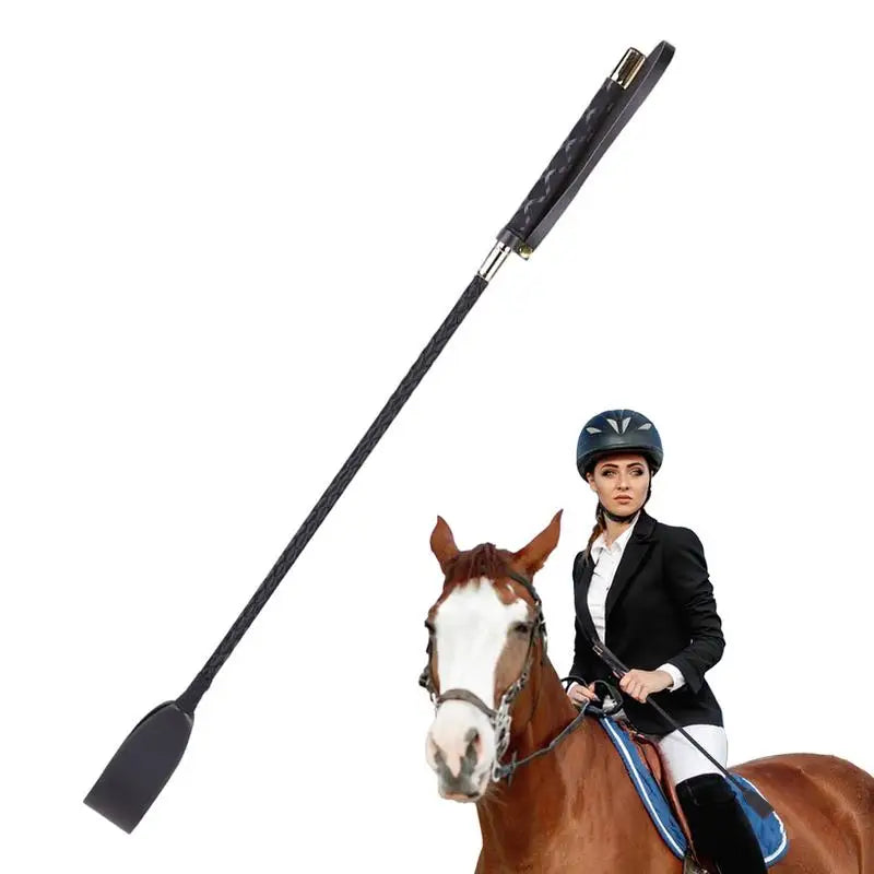 Black Crop For Horse Portable PU Leather Riding Crop Durable Horse Riding Whip Riding Crop Whip For Horse Racing Horse Equipment