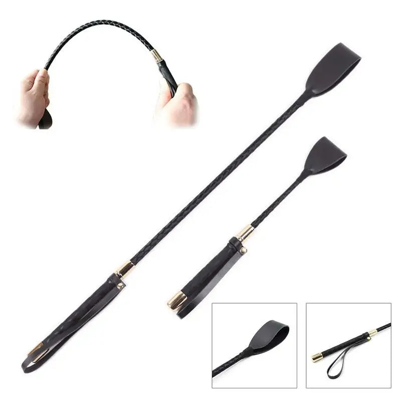 Black Crop For Horse Portable PU Leather Riding Crop Durable Horse Riding Whip Riding Crop Whip For Horse Racing Horse Equipment