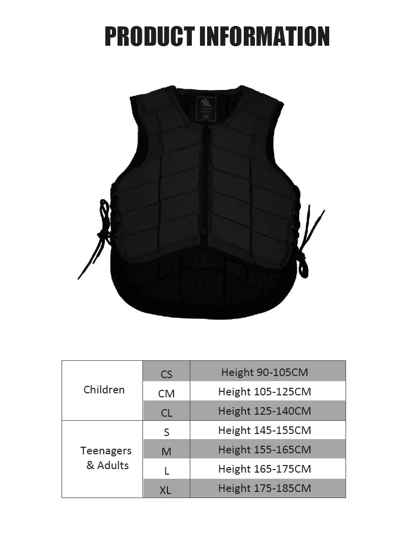 Equestrian Armor Protective Padded Vest