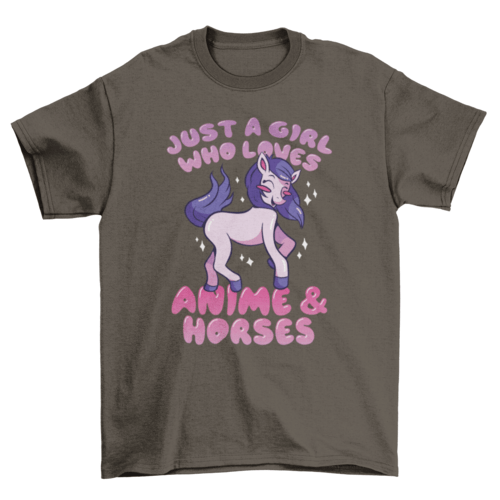 Just A Girl Who Loves Anime and Horses t-shirt