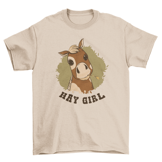 Hay Girl Cartoon T-shirt