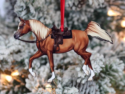 Arabian Horse Ornament - Flaxen Chestnut Western Horse Art -