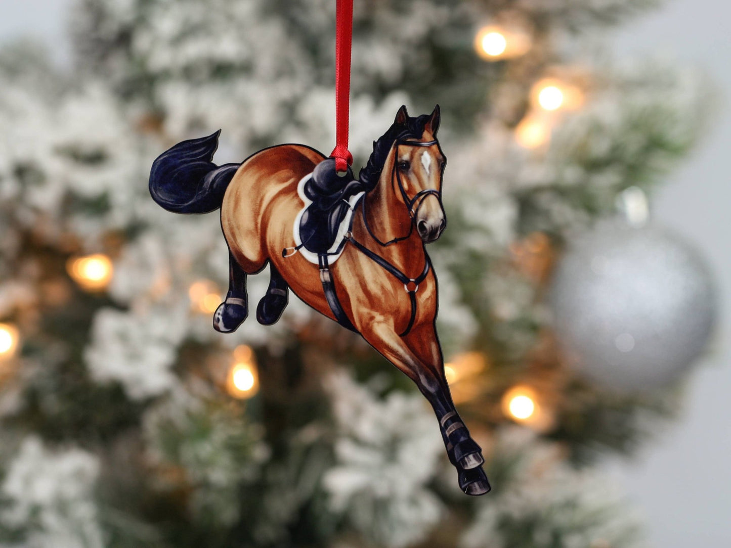 Bay Hunter Equestrian Decor Jumping Horse Ornaments