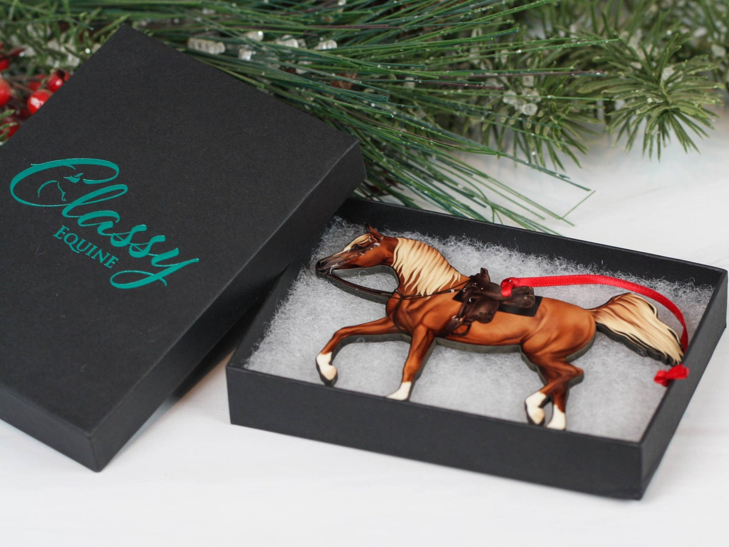 Arabian Horse Ornament - Flaxen Chestnut Western Horse Art -