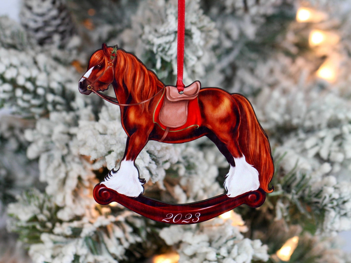 2023 Chestnut Gypsy Rocking Horse Christmas Ornament Gift