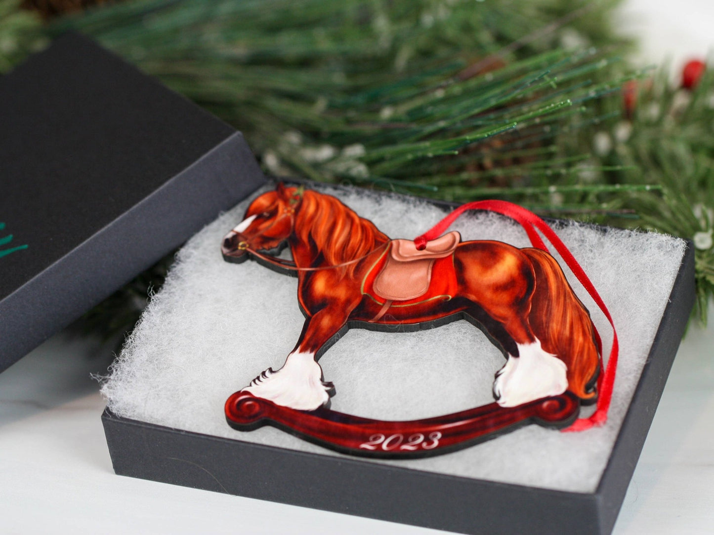 2023 Chestnut Gypsy Rocking Horse Christmas Ornament Gift