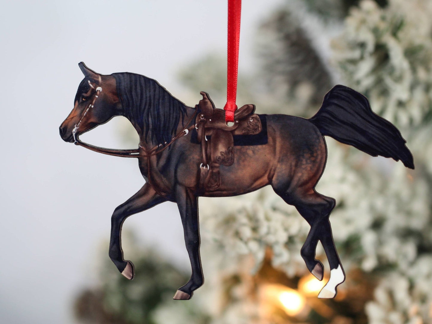 Arabian Horse Ornament - Seal Bay Western Riding Horse for Equestrian