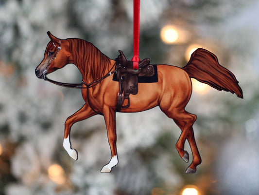 Arabian Horse Chestnut Show Horse Ornament - Western Riding Decor