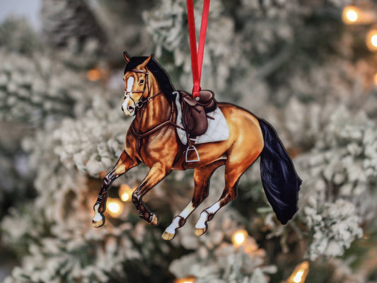 Bay Galloping Hunter Jumper English Sport Horse - Perfect Christmas