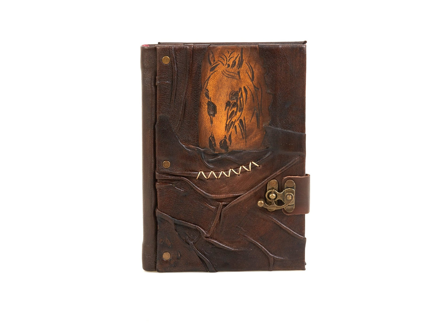 Horse Design Craft Leather Journal Diary Notebook