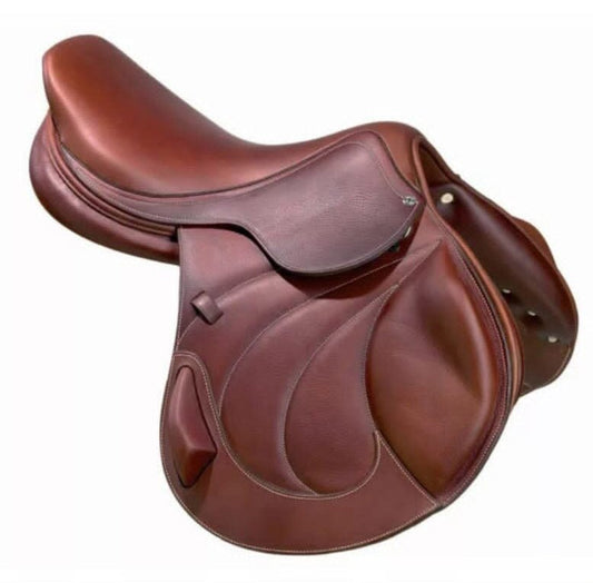 Premium Leather English Jumping Saddle, Size 18"