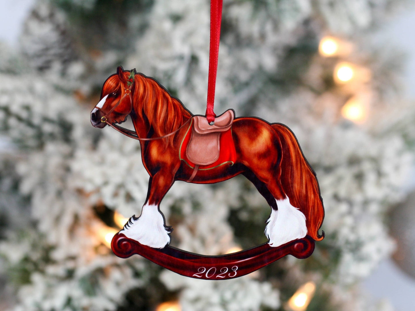 2023 Chestnut Gypsy Rocking Horse Christmas Ornament Gift