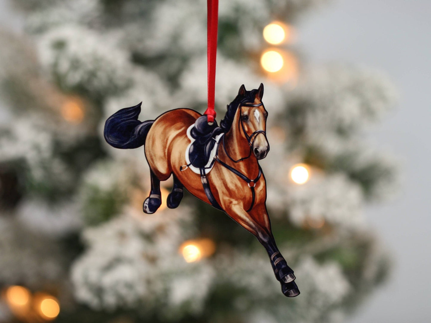 Bay Hunter Equestrian Decor Jumping Horse Ornaments